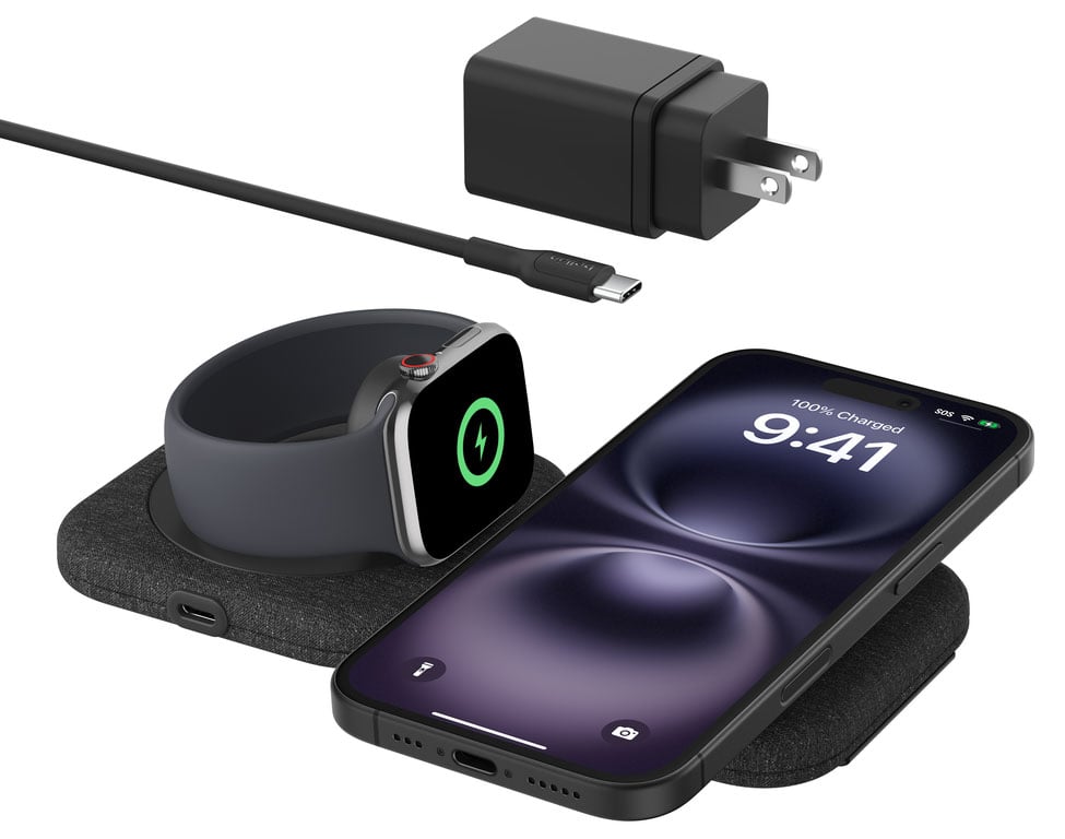 Belkin BOOST CHARGE Pro 2-in-1 Magnetic Charging Travel Pad with Qi2 15W - WIZ026TTBK - image 1