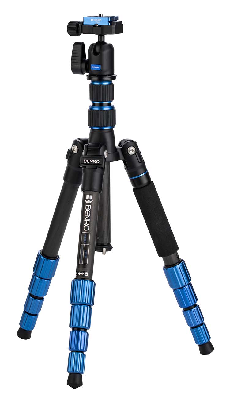Benro Slim Travel Tripod Kit in Carbon Fiber Black/Blue - FSL09CN00 - image 1
