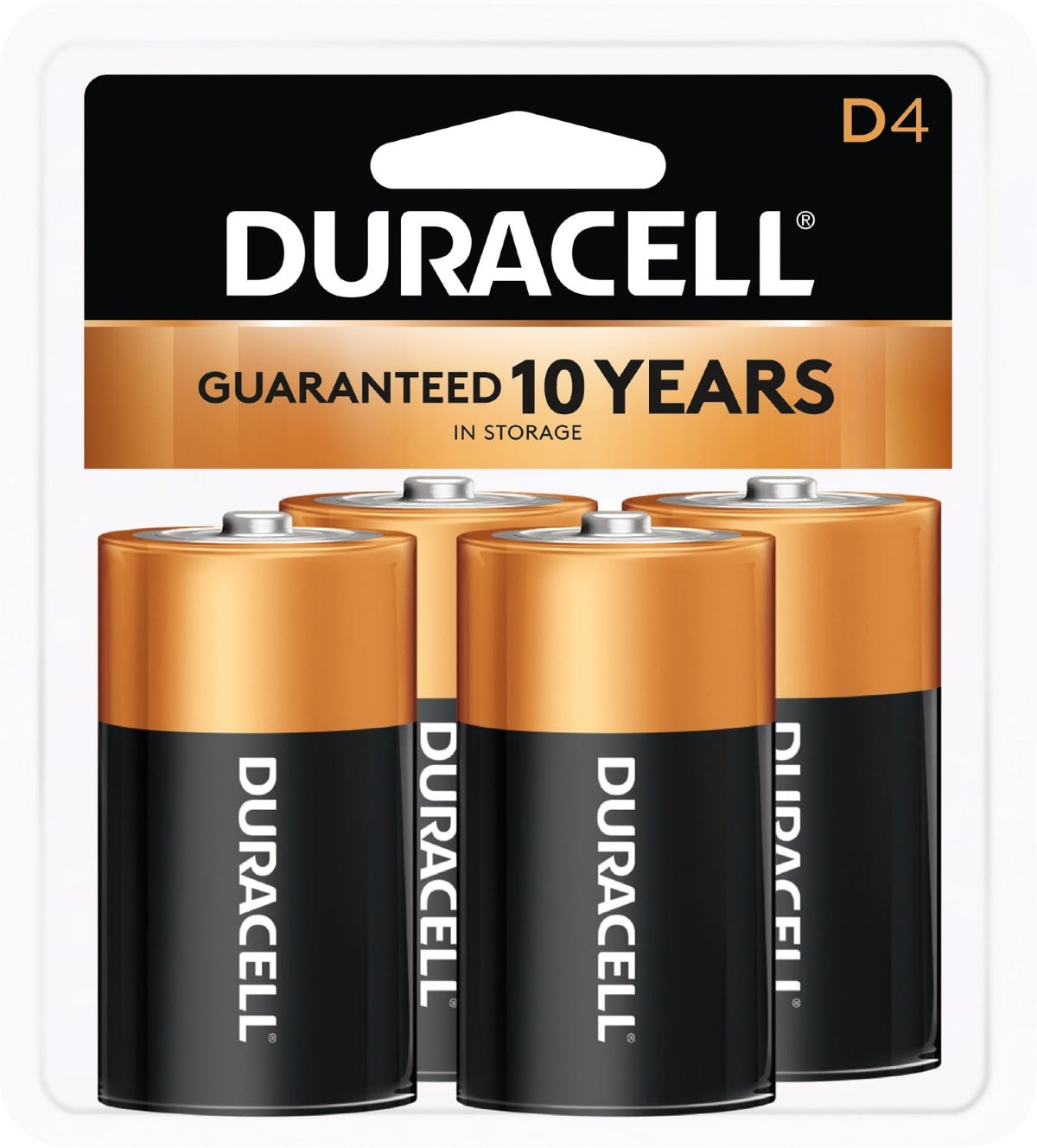 Duracell Coppertop D Alkaline Battery 4 Pack - DURACELL-MN1300R4 - image 1