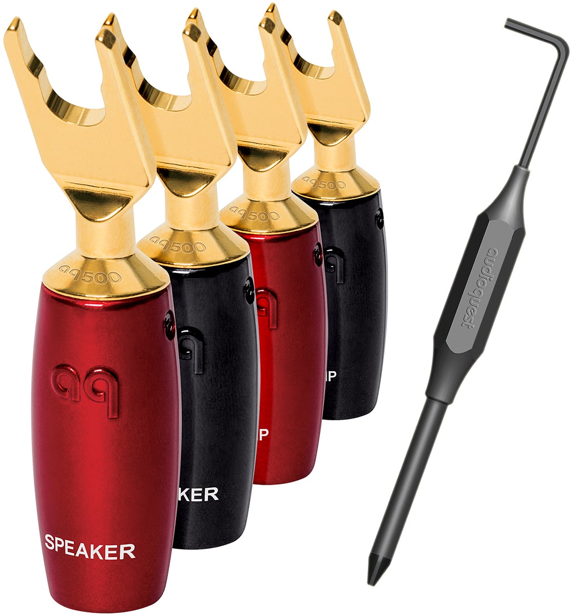 AudioQuest 4 Pack 500 Series Gold Multi-Spade - SPADE5004PKGOLD - image 1
