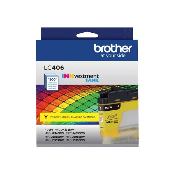 Brother INKvestment Tank Standard-Yield Ink Cartridge Yellow - LC406YS - image 1