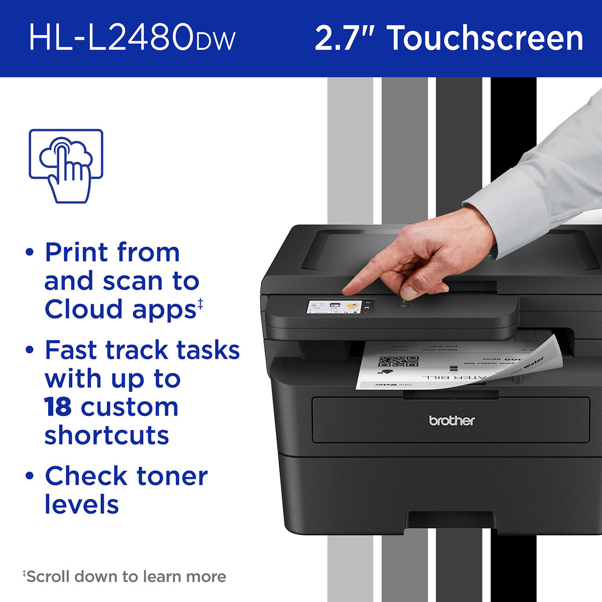 Brother Printer Wireless Compact Multi-Function Laser Monochrome - HL-L2480DW - image 6