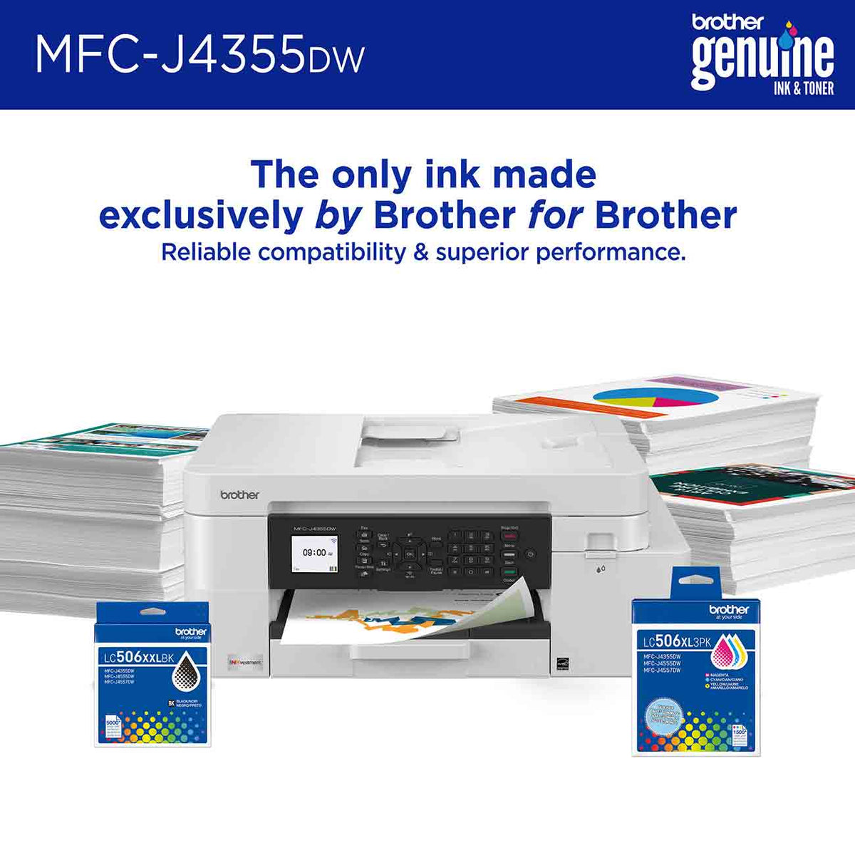 Brother INKvestment 4355 Wireless Color InkJet All-in-One Printer in White - MFC-J4355DW - image 4