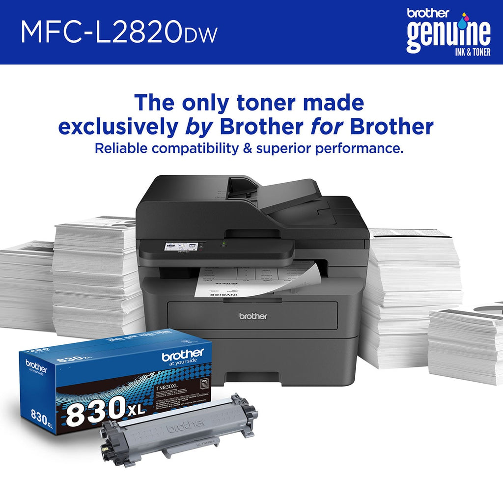 Brother Printer Wireless Compact All-in-One Laser Monochrome - MFC-L2820DW - image 3