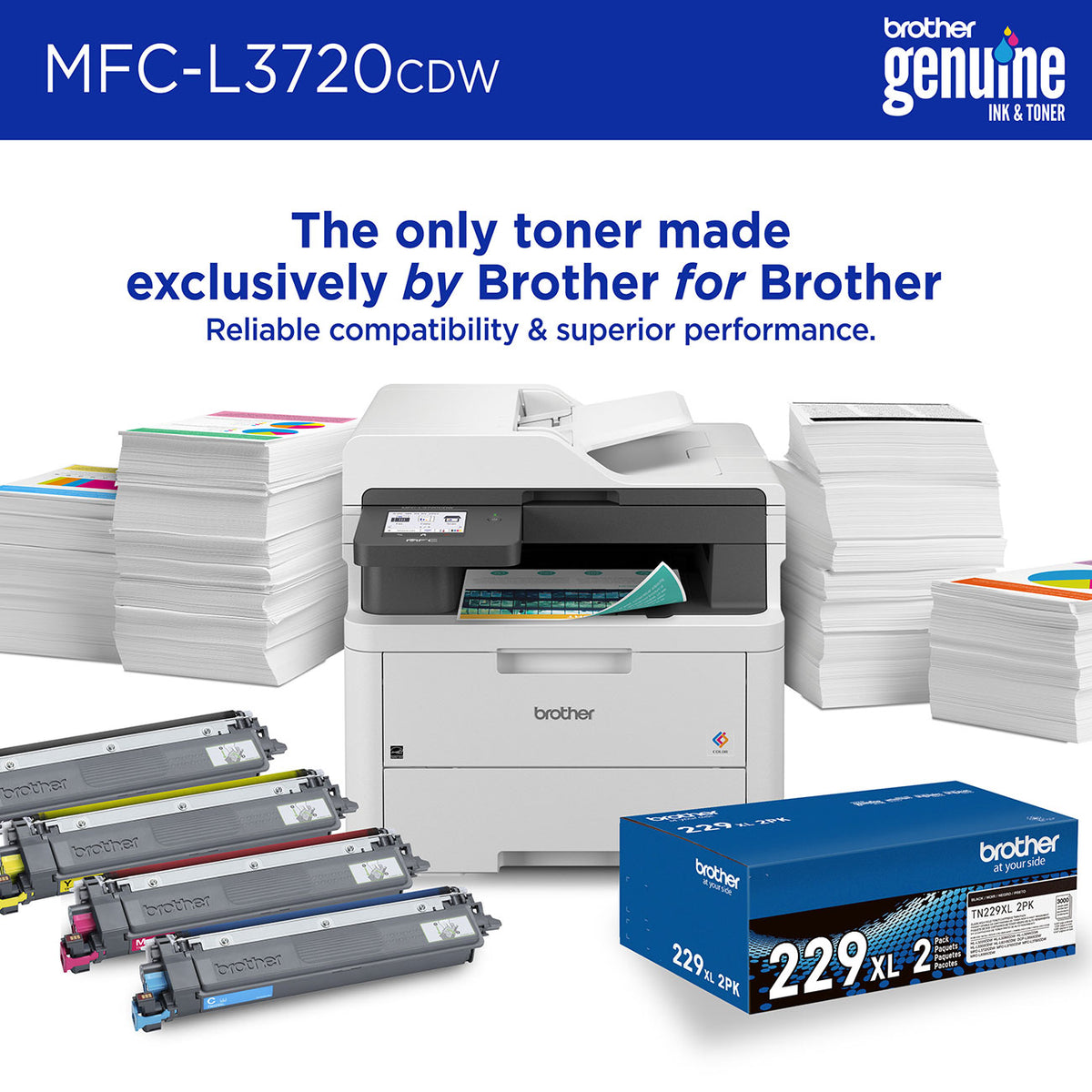 Brother Wireless Digital Color Laser All-in-One Printer in White - MFC-L3720CDW - image 6