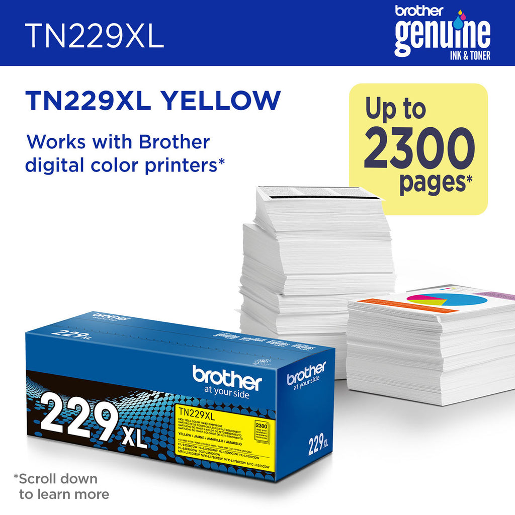 Brother Toner Cartridge High Yield for Laser Printers in Yellow - TN229XLY - image 2