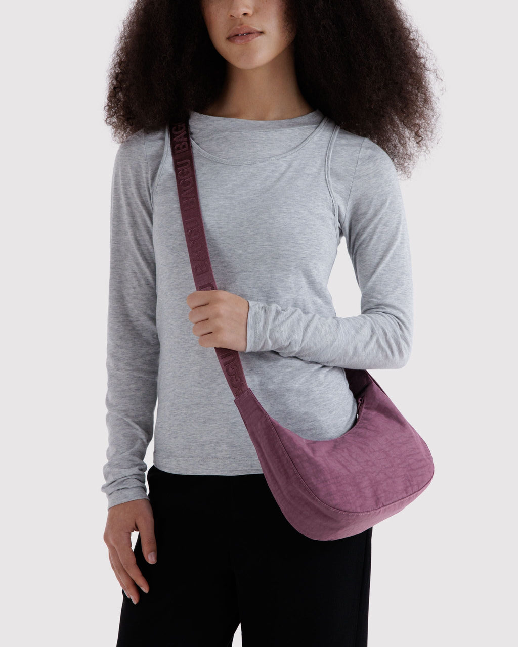 Small Nylon Crescent Bag - Wild Plum - image 2