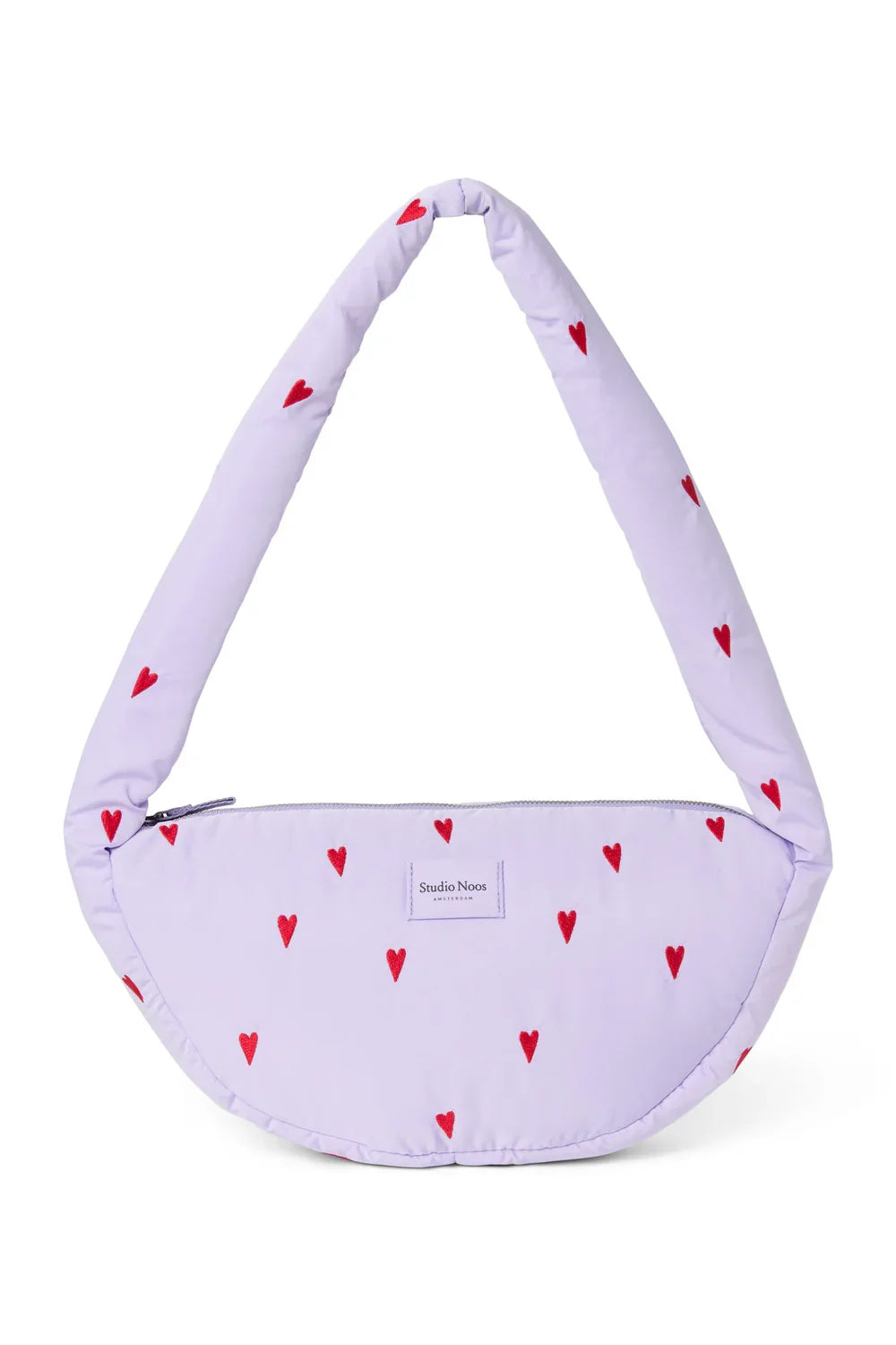 Lila Herzen Puffy Mini Umhängetasche