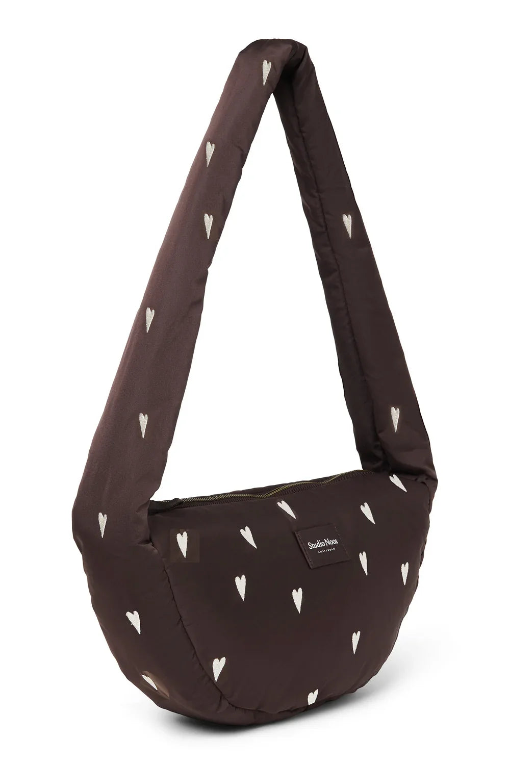 Lila Herzen Puffy Mini Umhängetasche