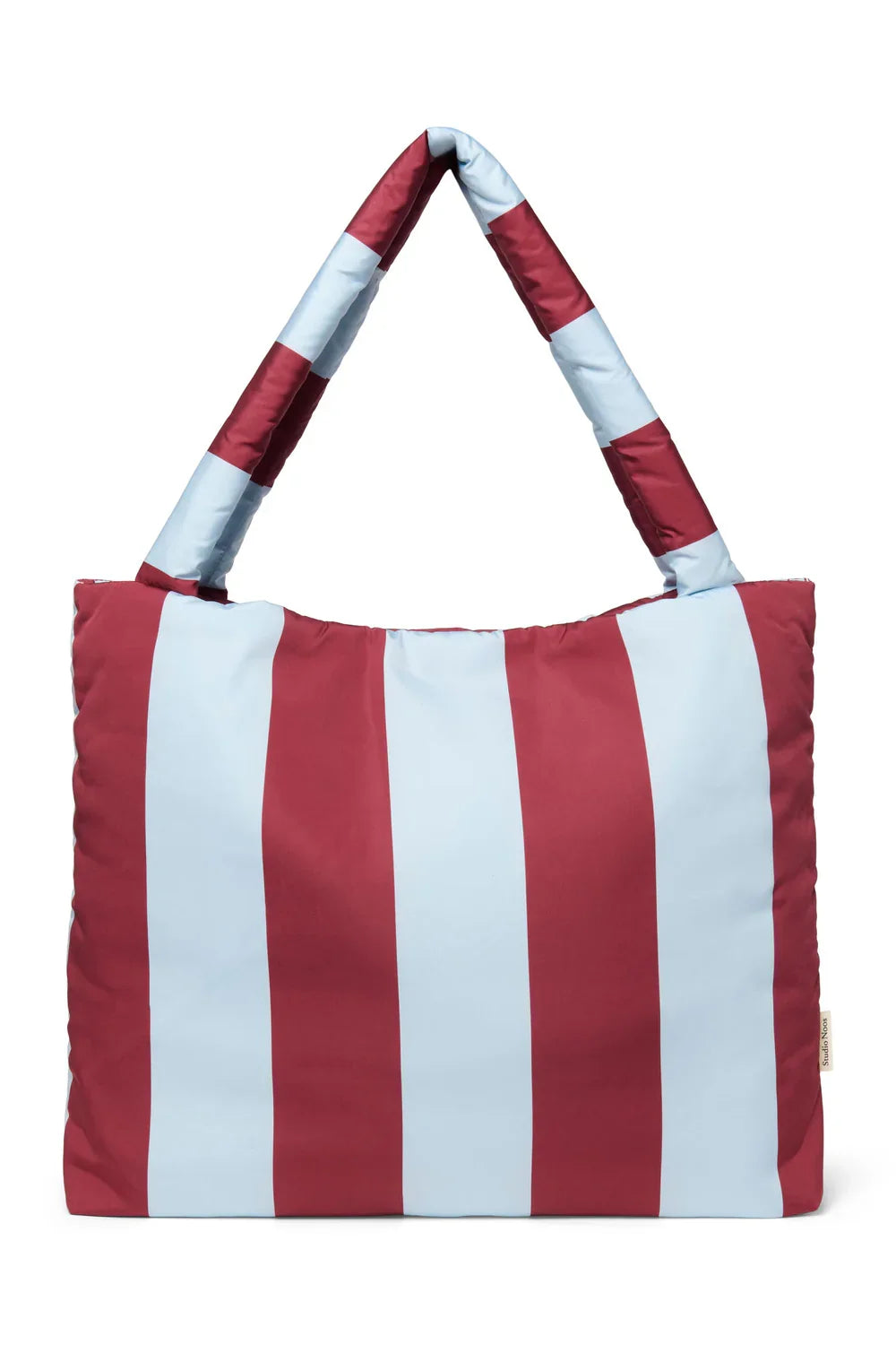 Bordeaux/Hellblau Gestreifte Mom-Bag