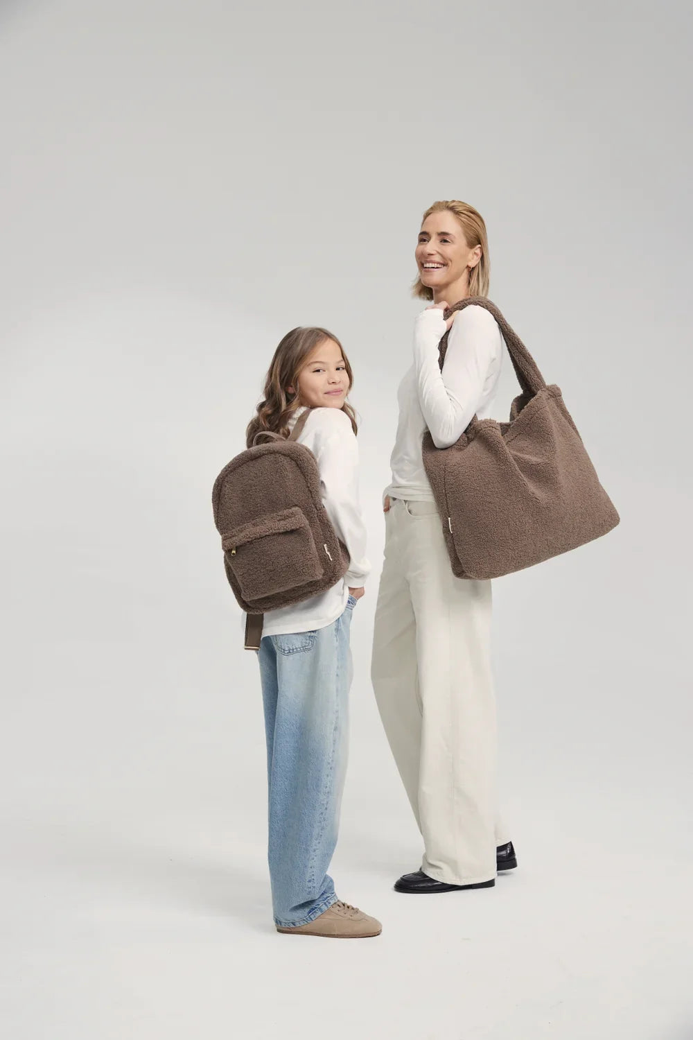 Brown Hearts Teddy Midi Rugzak