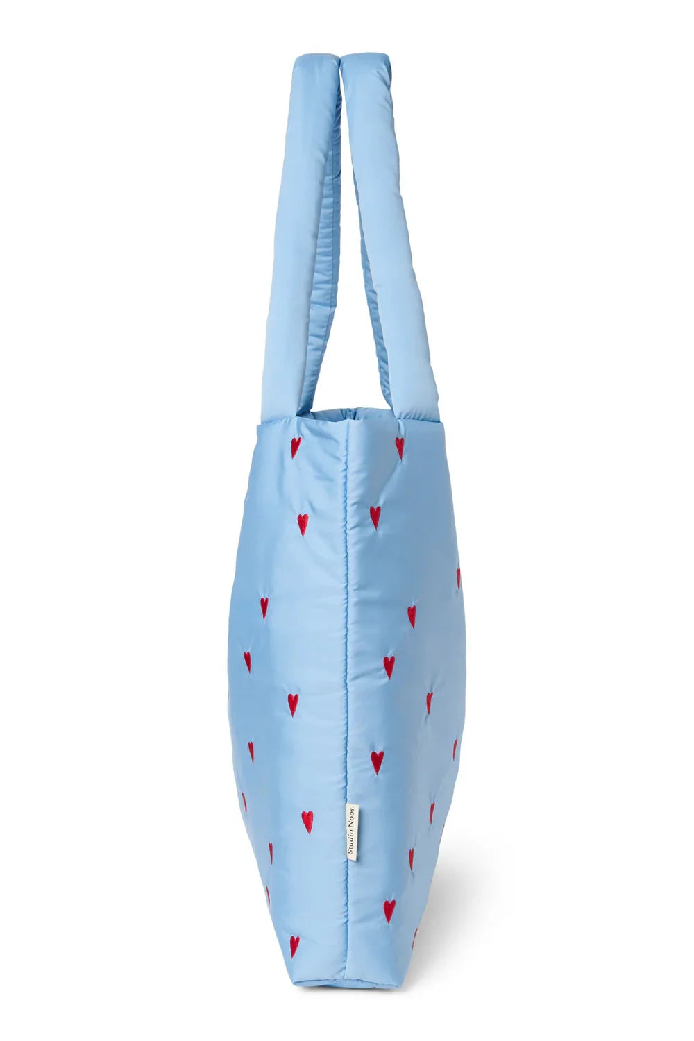 Bruine Puffy Mom-tas met hartjes