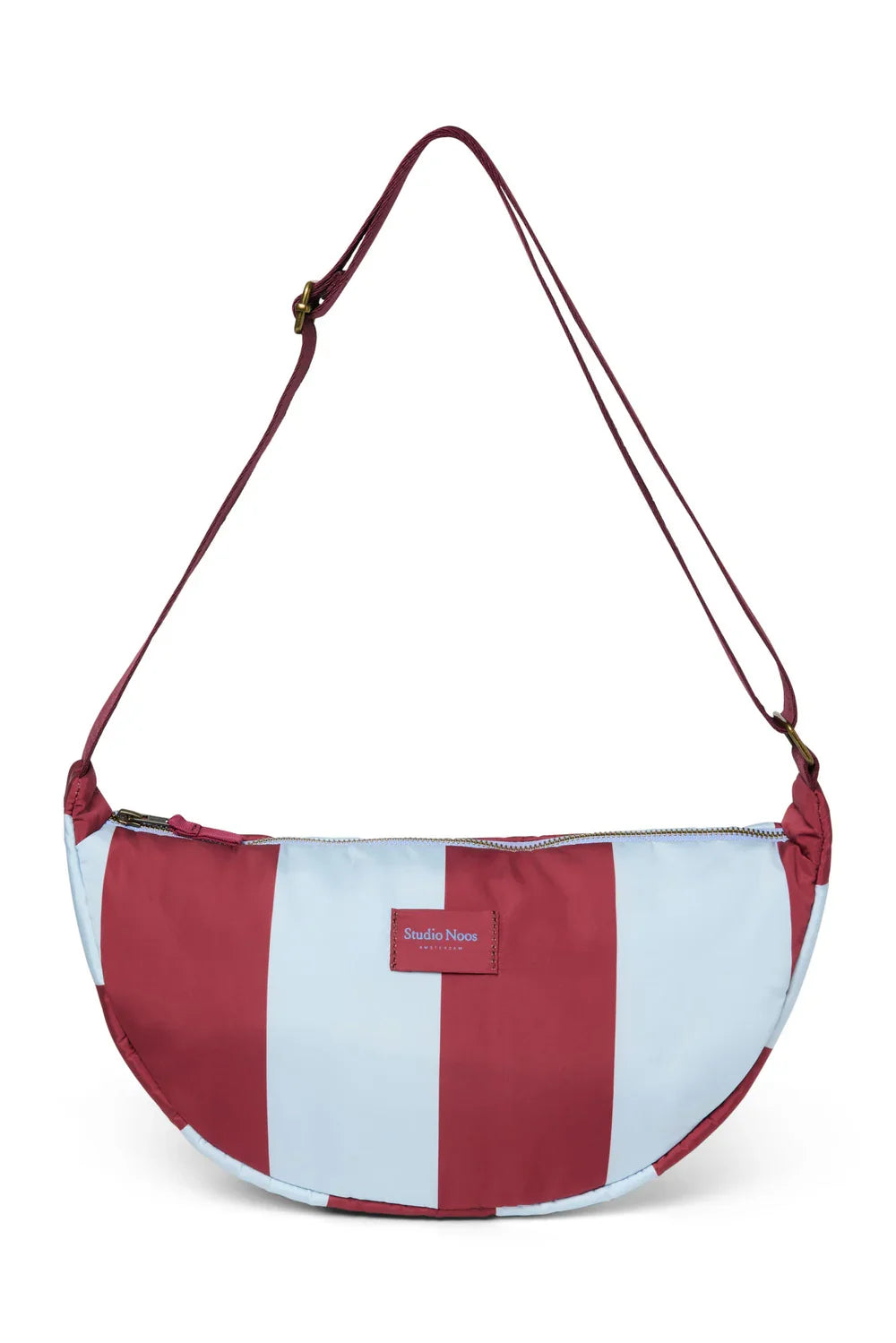 Bordeaux/Hellblau Gestreifte Bauchtasche für Erwachsene