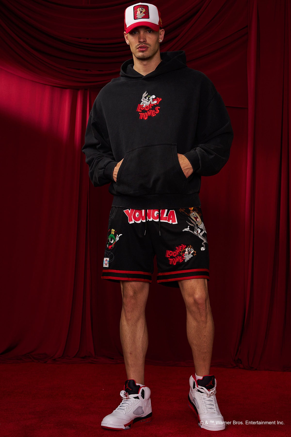 5114 - Sweat à capuche Looney Tunes brodé