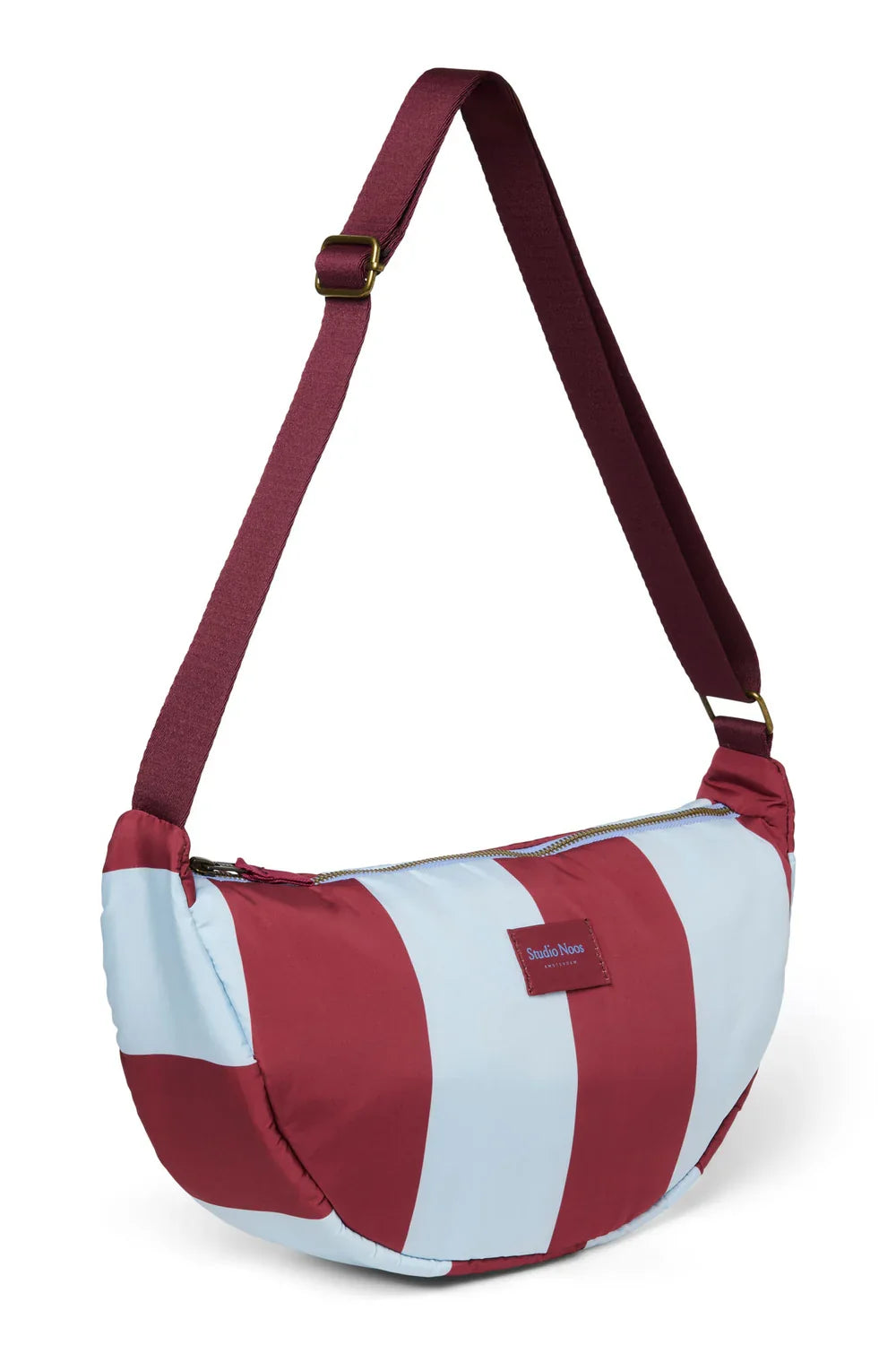 Bordeaux/Hellblau Gestreifte Bauchtasche für Erwachsene