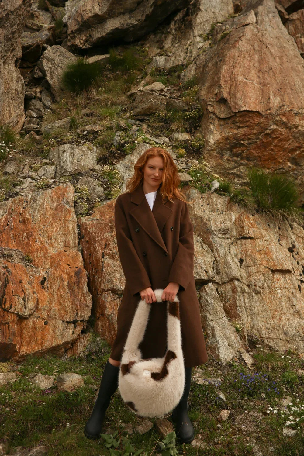 Holy Cow Faux Fur schoudertas