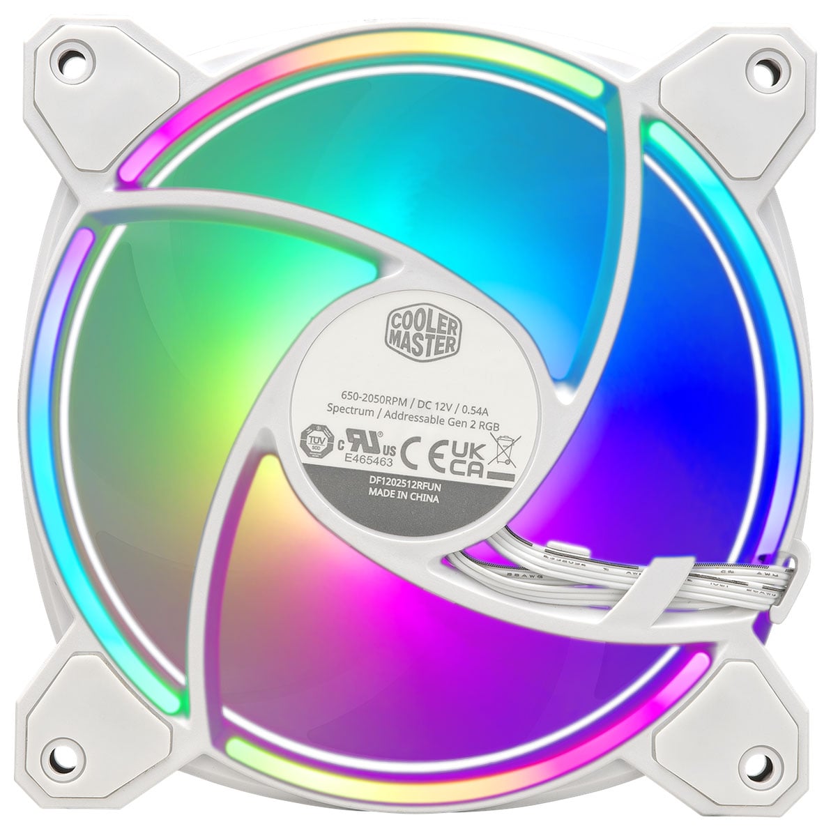 Cooler Master MasterFan MF120 Halo2 Cooling Fan 120mm RGB in White - MFL-B2DW-21NP2-R2 - image 4