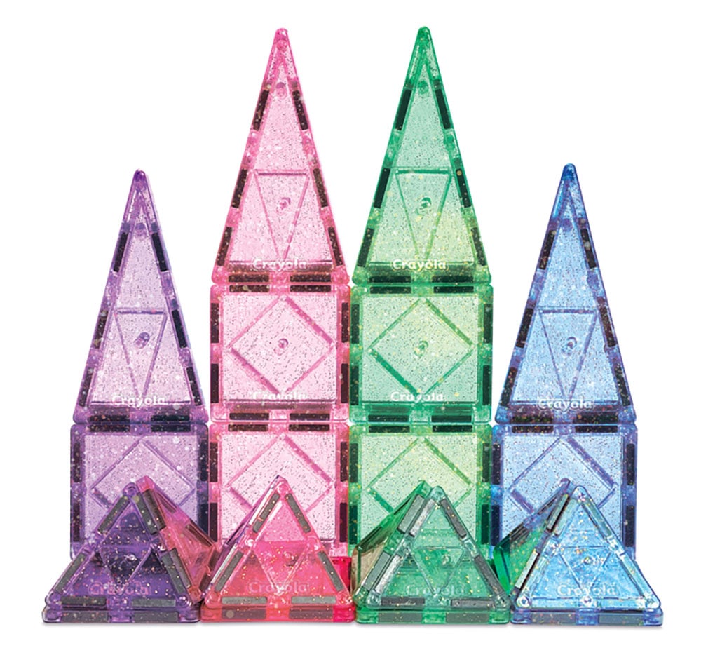 CreateOn Crayola 40-Piece Glitter Magnetic Building Tile Set - 1004337 - image 1