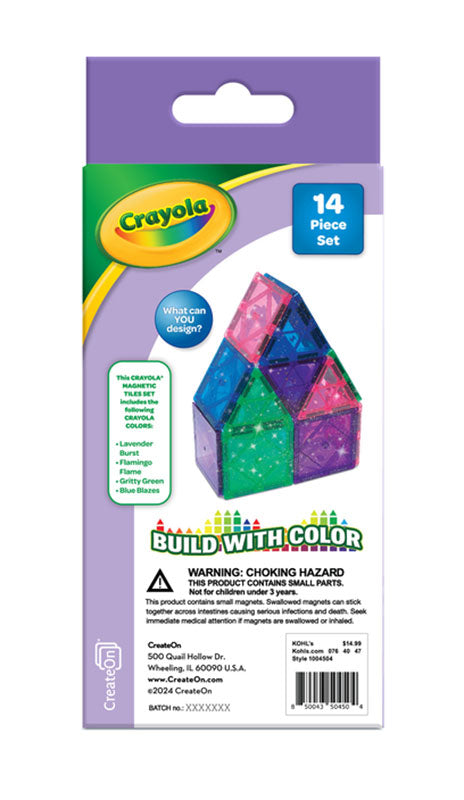 CreateOn Crayola 14-Piece Glitter Magnetic Building Tiles Expansion Pack - 1004504 - image 4