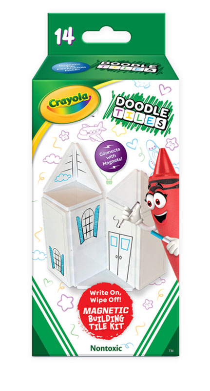 CreateOn Crayola 14-Piece Magnetic Building Doodle Tile Kit - 1004696 - image 2