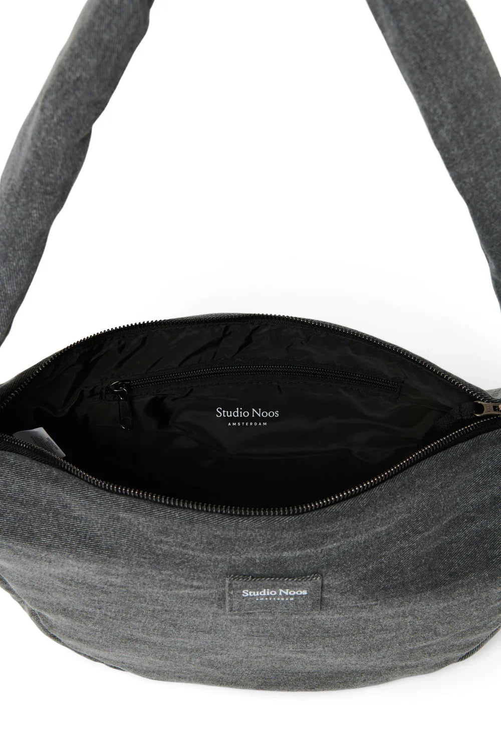 Graue Herzen Denim Mini Umhängetasche