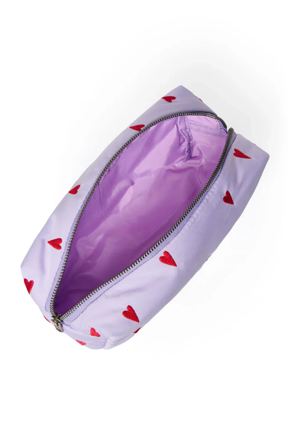 Lichtblauw etui met hartjes en reliëf