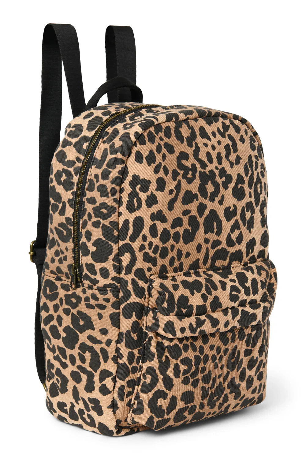 Brauner Leopard Midi-Rucksack aus Baumwolle