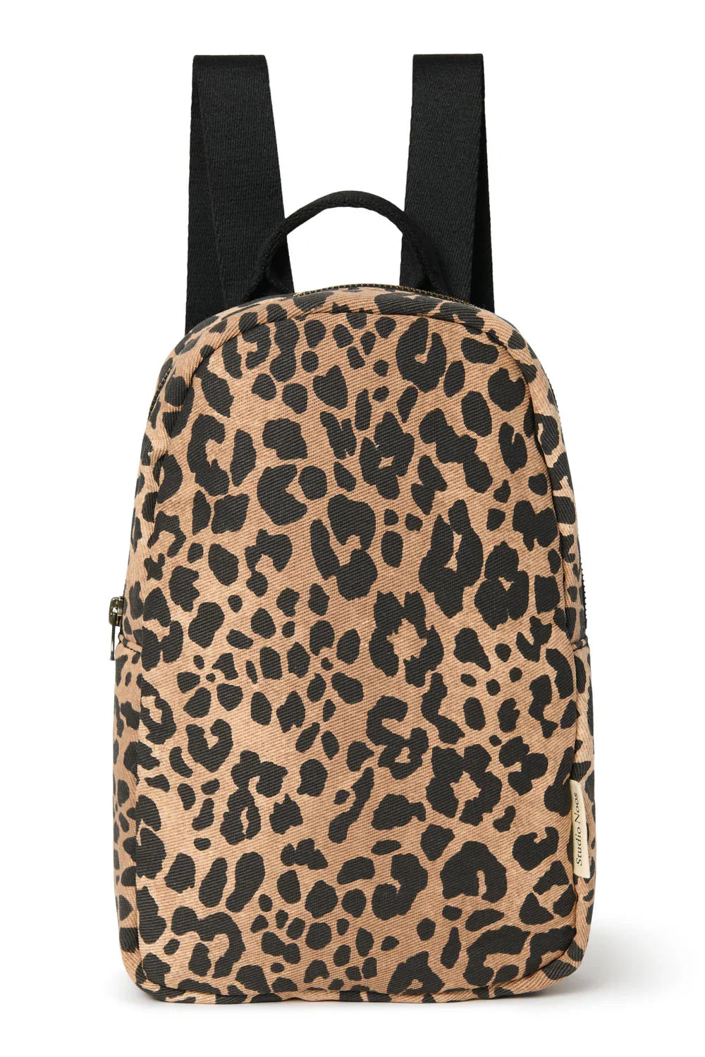 Kleine katoenen rugzak met luipaardprint in bruin