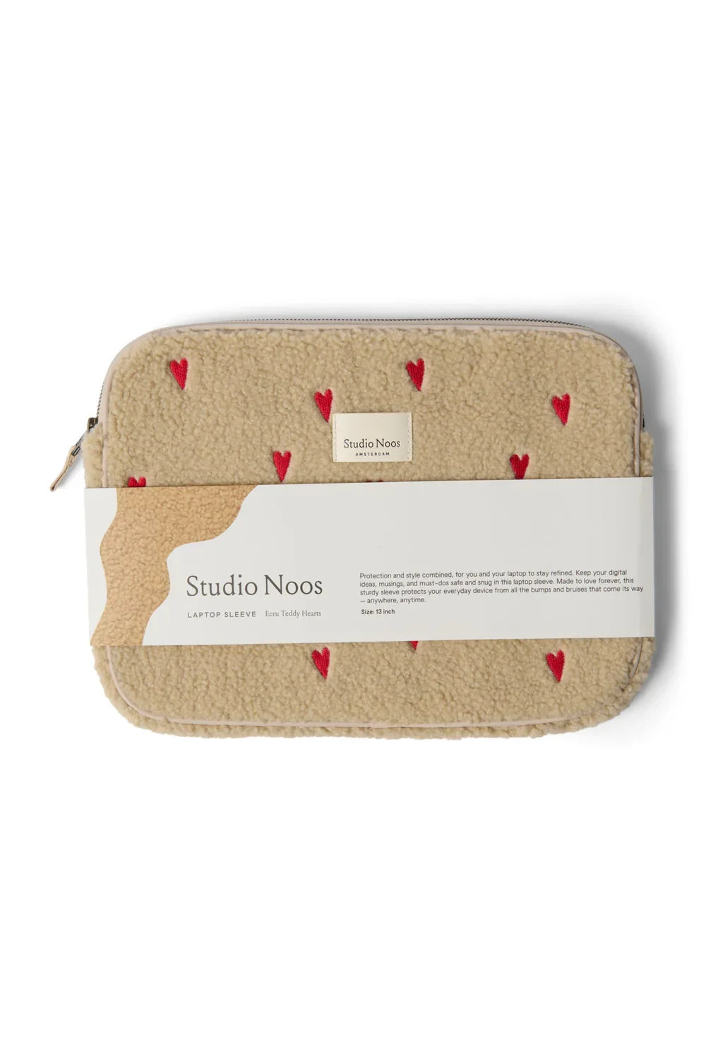 Ecru Herzen Teddy Laptop-Hülle 13 Zoll