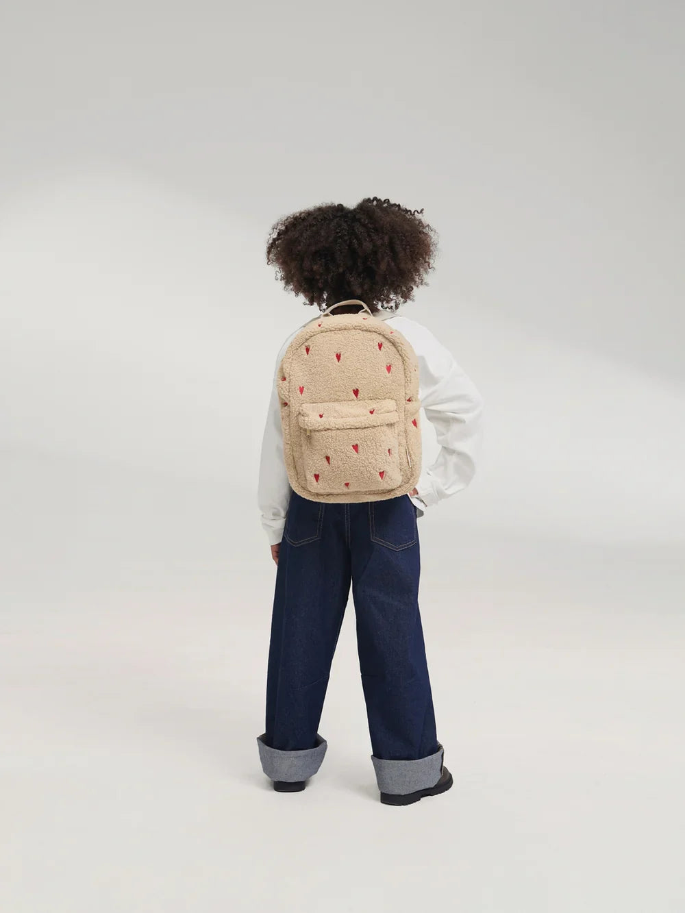Brown Hearts Teddy Midi Rugzak