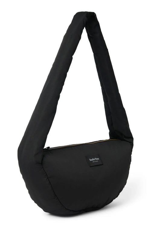Black Puffy Mini Cross Body Bag