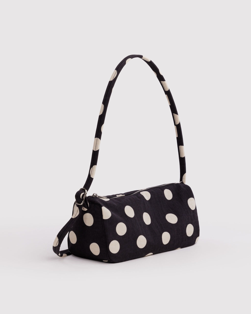Nylon Loaf Bag - Black and Cream Polka Dot - image 3