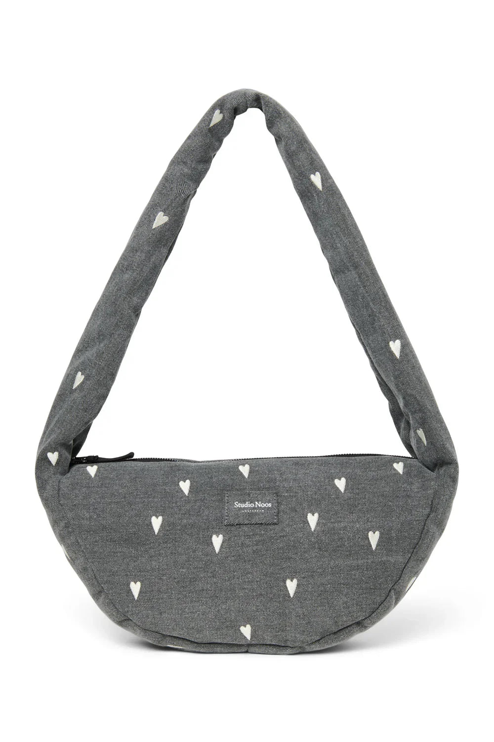 Graue Herzen Denim Mini Umhängetasche