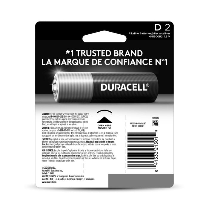 Duracell Coppertop D Alkaline Battery 2 Pack - DURACELL-MN1300B2 - image 3