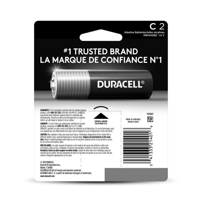 Duracell Coppertop C Alkaline Battery 2 Pack - DURACELL-MN1400B2 - image 3