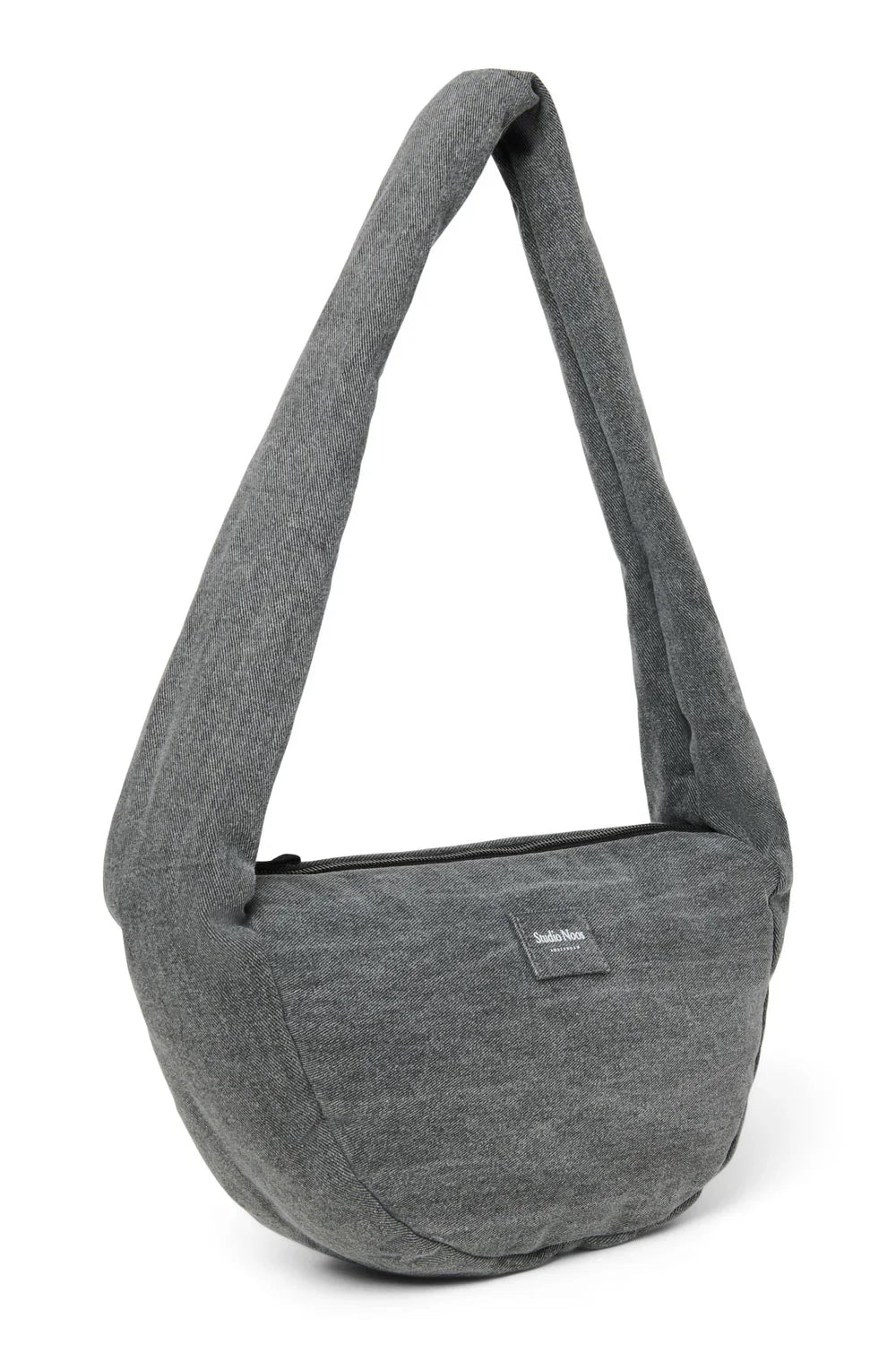 Graue Mini-Umhängetasche aus Denim