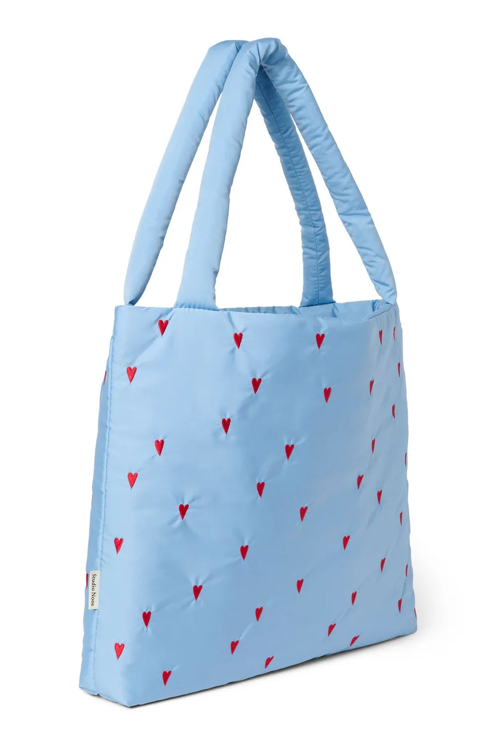 Bruine Puffy Mom-tas met hartjes