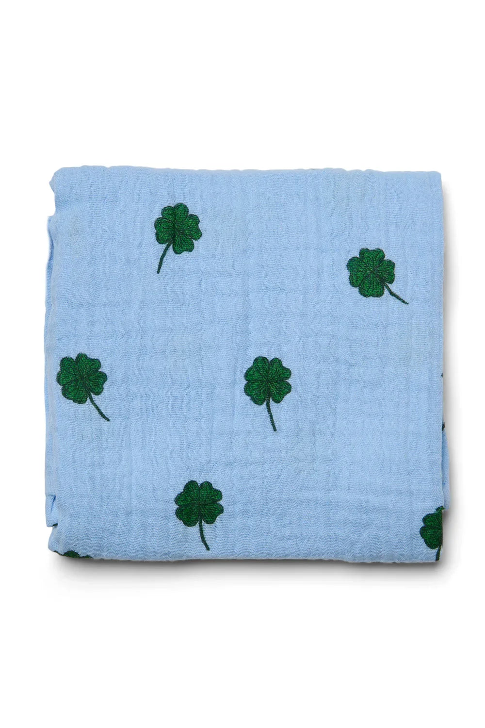 Light Blue Clover Swaddle Print Medium