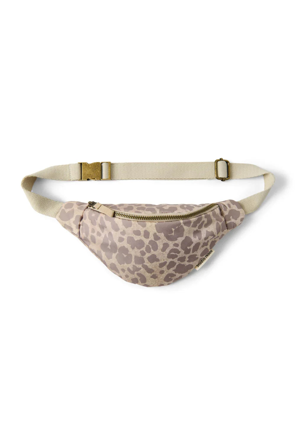 Beige Leopard Puffy Mini Fanny Pack