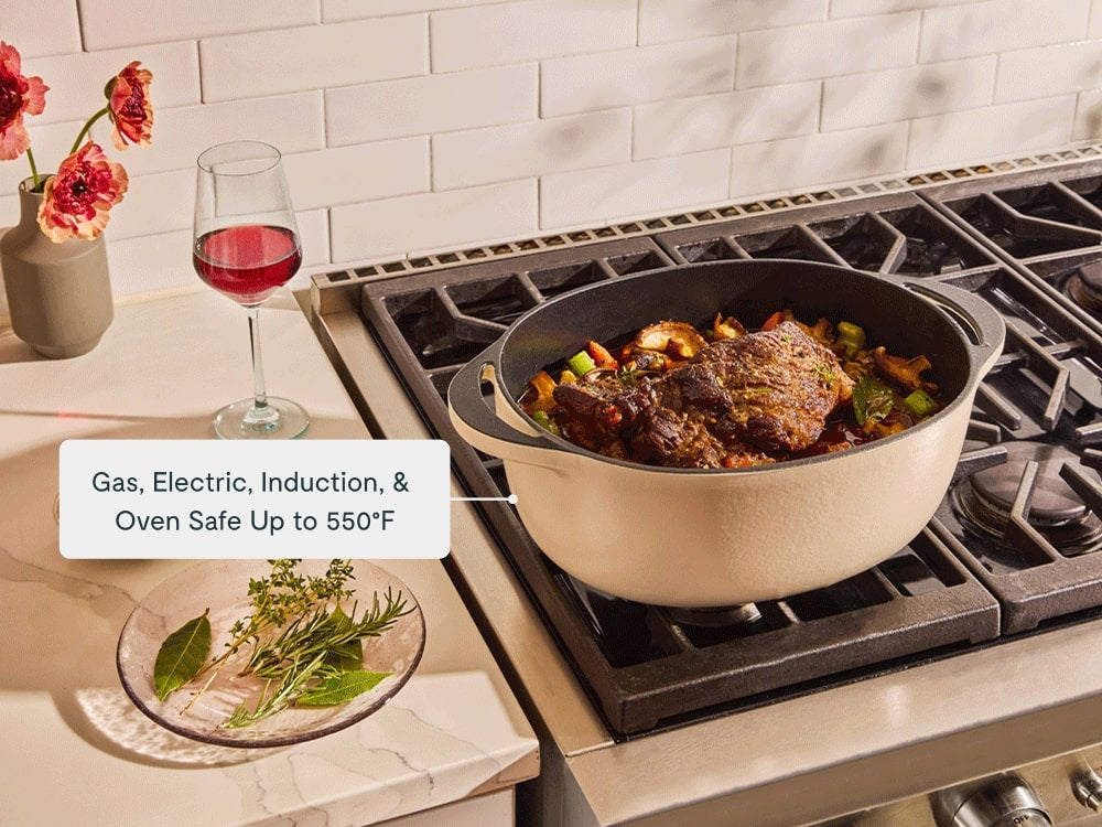 8 qt Enameled Cast Iron Oval Dutch Oven - image 4