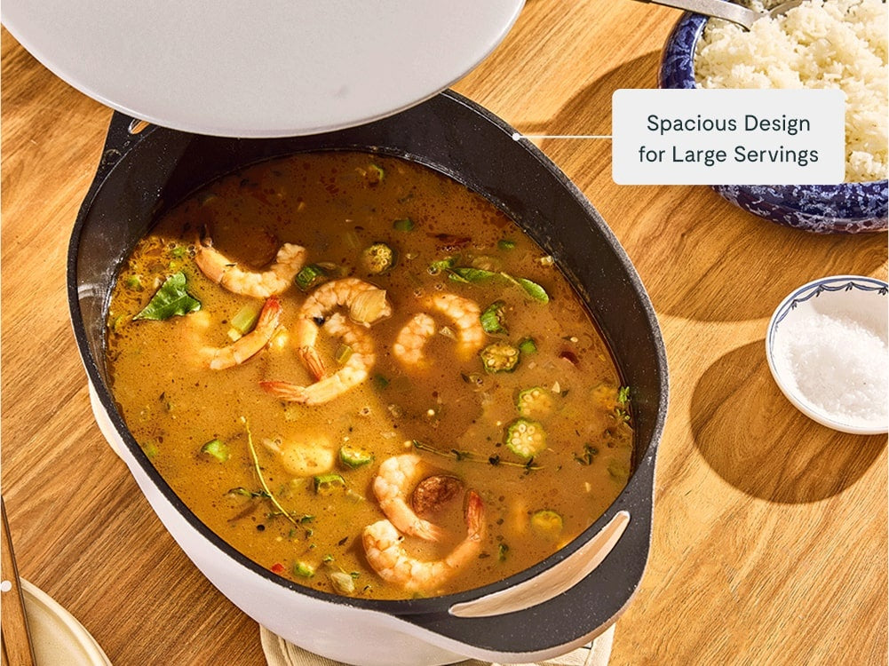 8 qt Enameled Cast Iron Oval Dutch Oven - image 5