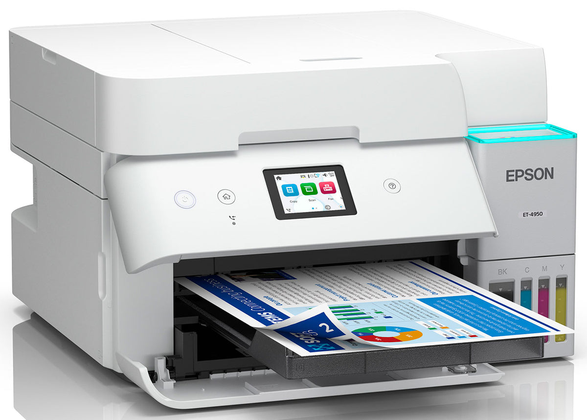 Epson EcoTank ET-4950 Wireless All-in-One Color Supertank Printer in White - C11CL40202 - image 2