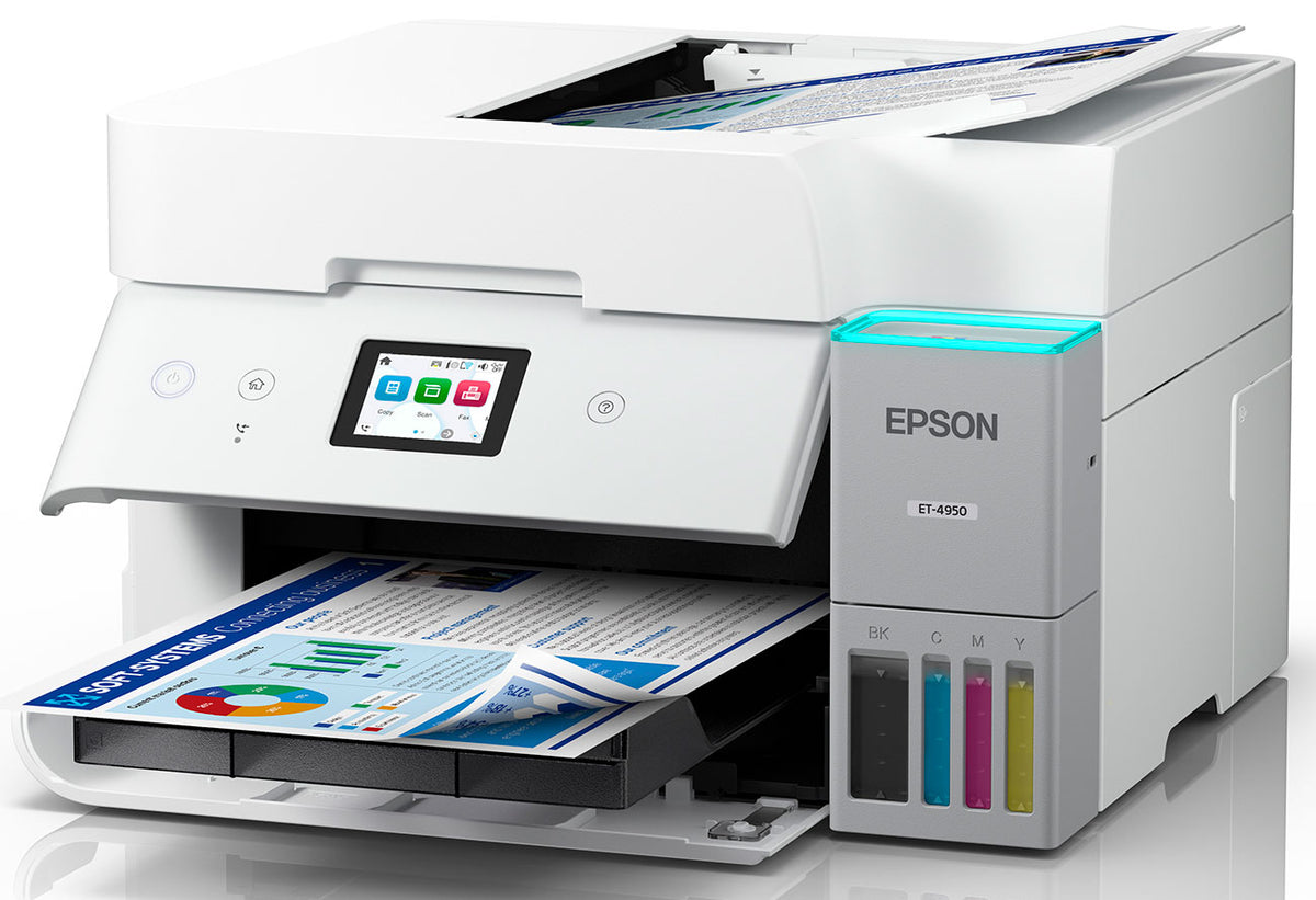 Epson EcoTank ET-4950 Wireless All-in-One Color Supertank Printer in White - C11CL40202 - image 3