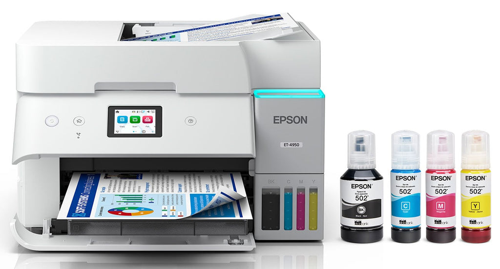 Epson EcoTank ET-4950 Wireless All-in-One Color Supertank Printer in White - C11CL40202 - image 1