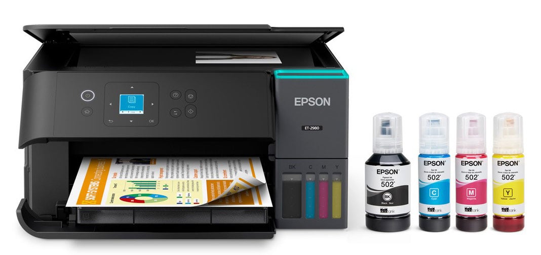 Epson EcoTank ET-2980 Wireless All-in-One Color Supertank Printer in Black - C11CL41201 - image 1