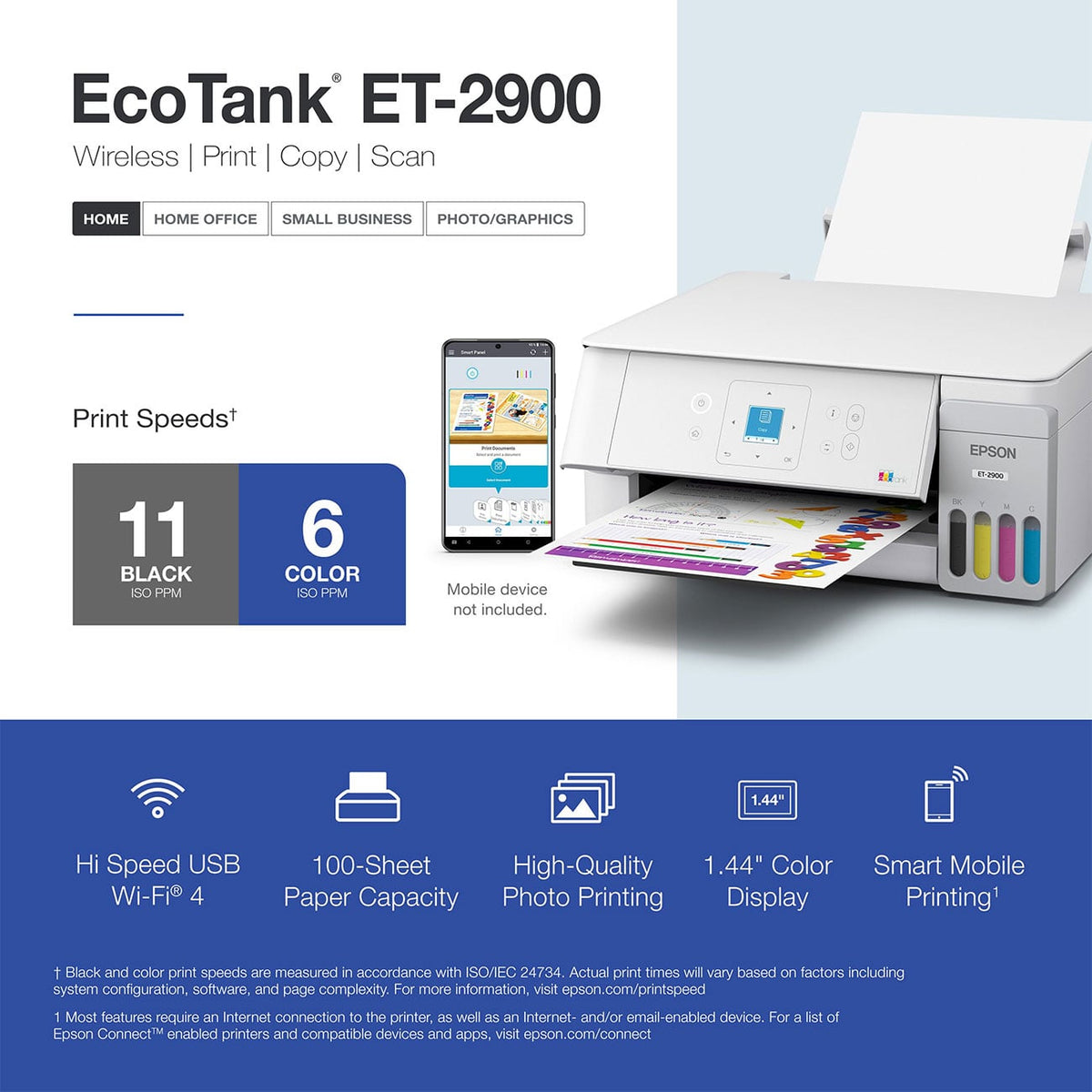 Epson EcoTank ET-2900 Wireless All-in-One Color Supertank Printer in White - C11CL63202 - image 2