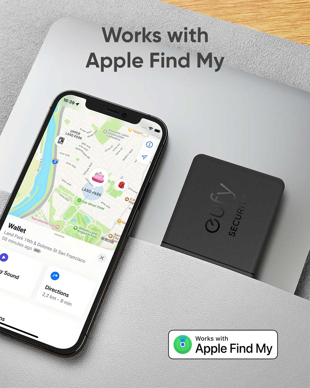 eufy SmartTrack Card E30 Bluetooth Tracker Rechargeable for Apple Find My App - T87B1011 - image 4