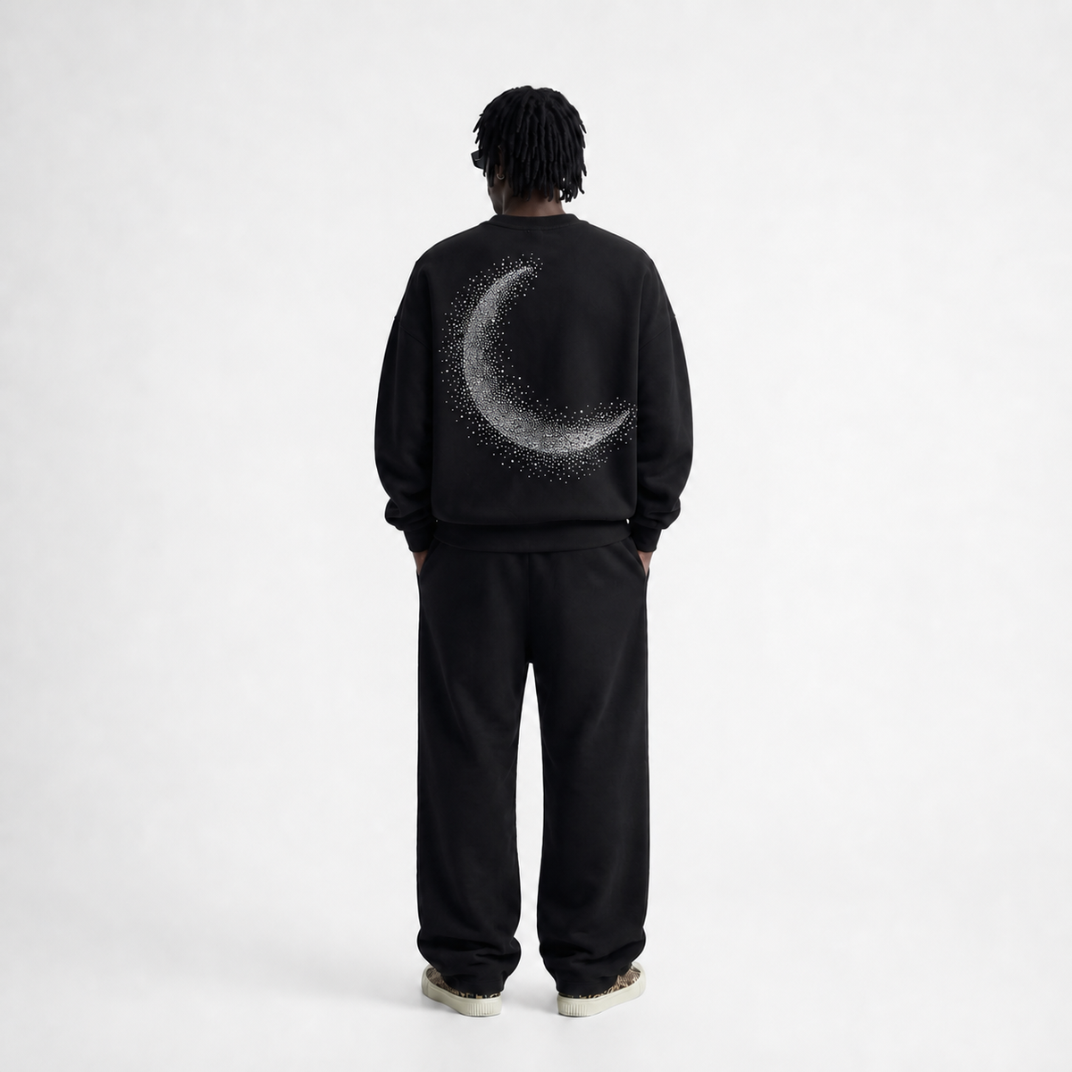 VYBES Rhinestone Moon Crewneck