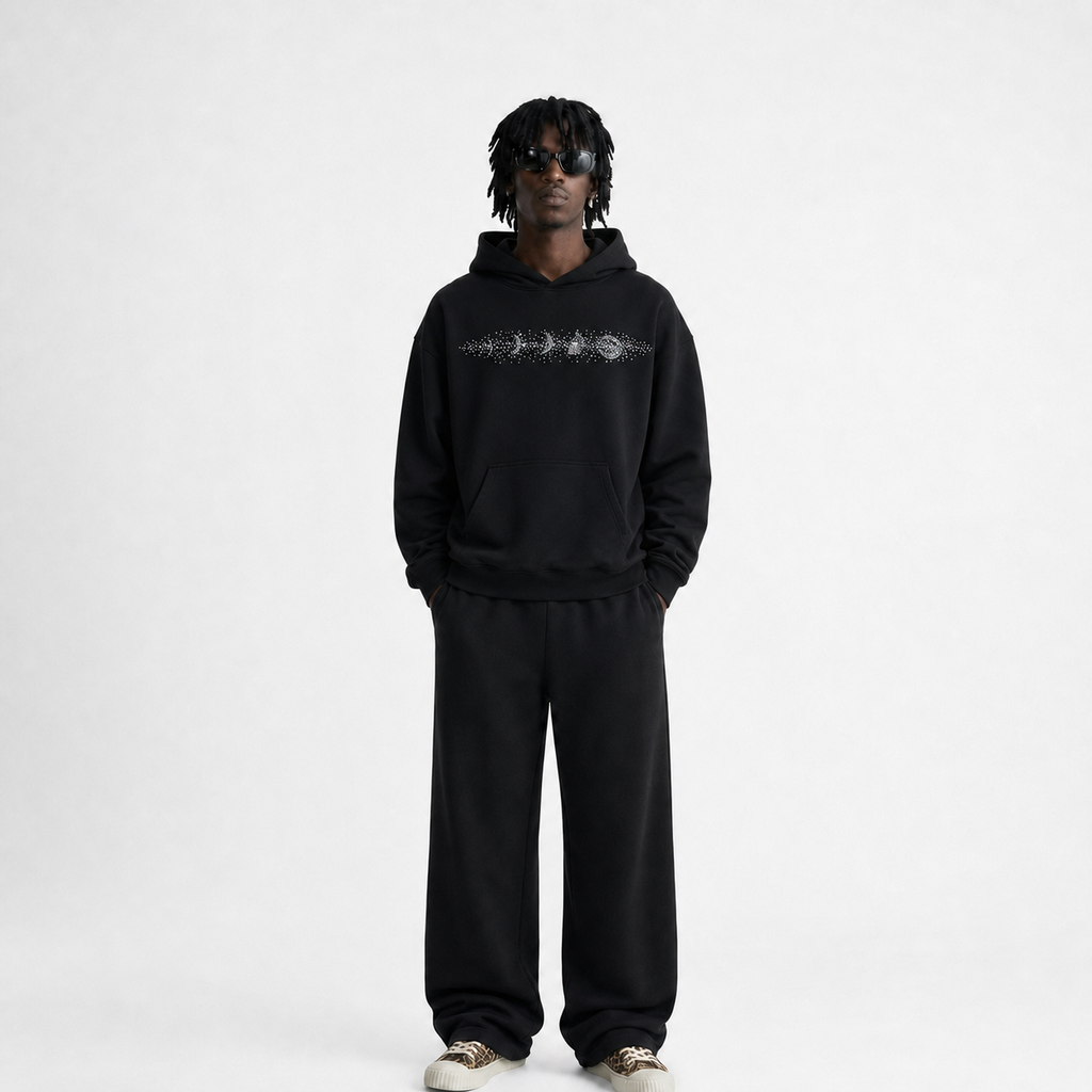 VYBES Rhinestone Moon Hoodie