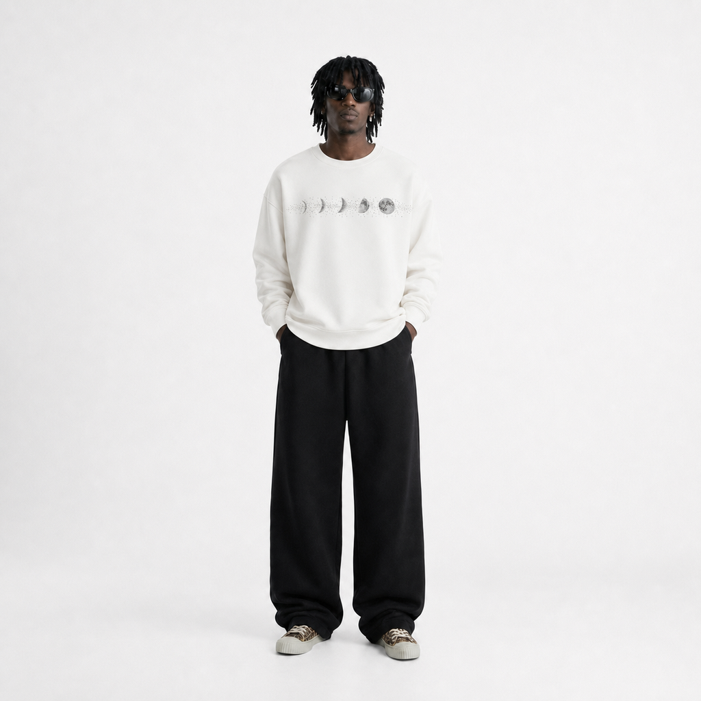 VYBES Rhinestone Moon Crewneck